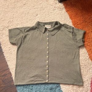 Olive Green Cardigan Sweater Shirt